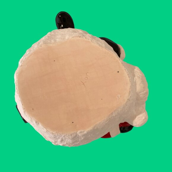 Vintage Ceramic Santa Planter Dish Snowball Bowl Feet & Head Stick Out Christmas - Picture 5 of 7